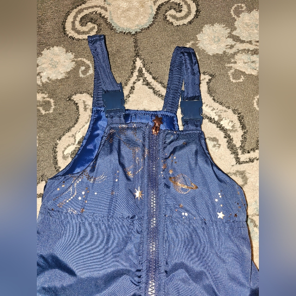 London Fog Blue Unicorn Space Snow Pants Bibs Overalls Girls 24 Months Baby - Picture 2 of 5